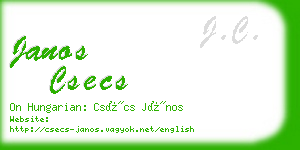 janos csecs business card